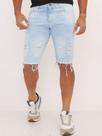 Bermuda masculina clara rasgada