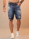 Bermuda Masculina com Detalhes Destroyed PitBull Jeans 89629 COR:AZUL ESCUROTAMANHO:44 Bermuda Masculina com Detalhes Destroyed PitBull Jeans 89629 COR:AZUL ESCUROTAMANHO:44