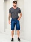 Bermuda Masculina Destroyer Puída Básica Com Jeans Azul Pistolado Bermuda Masculina Destroyer Puída Básica Com Jeans Azul Pistolado