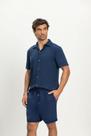 Bermuda masculina em linho Essendi -AZUL ESCURO