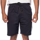Bermuda Masculina Gangster Moletom Listras Preto Cinza