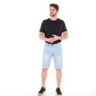 Bermuda masculina jeans rasgada cristal com barra desfiada