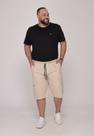 Bermuda Masculina Plus Size Sarja Bege com Elástico