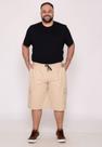 Bermuda Masculina Plus Size Sarja Creme com Elástico Bermuda Masculina Plus Size Sarja Creme com Elástico