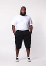 Bermuda Masculina Plus Size Sarja Preto com Elástico Bermuda Masculina Plus Size Sarja Preto com Elástico