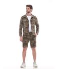 Bermuda Masculina Sarja Camuflado Bege