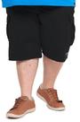 Bermuda Moletom Cargo Plus Size HF - Casual Preto