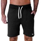 Bermuda Moletom Masculina Com Bolsos Laterais Cós Alto Cordão Branco