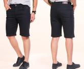 Bermuda One Jeans Basic Casual Confort Masculino Adulto Preto - Ref 023020