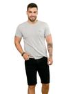 Bermuda preta jeans Amel Jeans amaciado super black