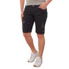 Bermuda Preta Masculina Sarja Premium Elegante Casual Com Puídos Bermuda Preta Masculina Sarja Premium Elegante Casual Com Puídos