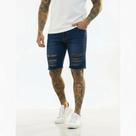Bermuda Rasgada Masculina Sarja Slim Curta