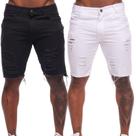 Bermuda Short Masculino Jeans Rasgado Estilo Jogador