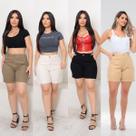 Bermuda shorts Feminino meia coxa , confortavél em três cores com bolsos.