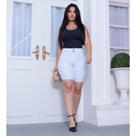 Bermuda Shorts jeans feminino meia coxa com lycra em três Cores Preto,branco e Lavagen Escura