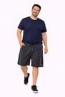 Bermuda Tactel Plus Size Masculina Preto com Friso Stilo Sport Bermuda Tactel Plus Size Masculina Preto com Friso Stilo Sport
