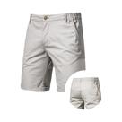 Bermudas Cargo Masculinas De Verão Em Cor Sólida, Casuais, De Algodão, Com Cintura Elástica, Para