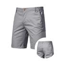 Bermudas Cargo Masculinas De Verão Em Cor Sólida, Casuais, De Algodão, Com Cintura Elástica, Para