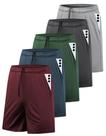 Bermudas Esportivas Masculinas AKAWOOKO 5 Unidades Secagem Rápida com Bolsos