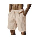 Bermudas Masculinas Leves E Respiráveis De Cor Sólida Para O Verão, Casuais E Soltas, Estilo