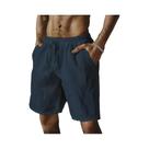 Bermudas Masculinas Leves E Respiráveis De Cor Sólida Para O Verão, Casuais E Soltas, Estilo