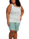 Bermudoll Regata Podiun 265083X Feminino Plus Size Com Bolsos Poá Viscolycra T. G1/G3