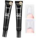 Besouros de gel de cola para unhas, 20 ml, pacote com 2 unidades, sem lenço umedecido para unhas de acrílico