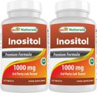 Best Naturals Inositol 1000 mg 120 Tabletas Paquete de 2