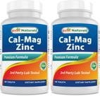 Best Naturals Suplemento de Calcio, Magnesio y Zinc 360 Tabletas