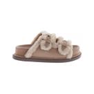 Beth - Papete Flatform com Pelos Bege