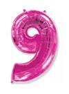 Bexiga Balão Metalizado 16 Polegadas 40cm Rosa Número 9 Bexiga Balão Metalizado 16 Polegadas 40cm Rosa Número 9
