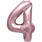 Bexiga Balão Metalizado 16 Polegadas 40cm Rosé Gold Número 4 Bexiga Balão Metalizado 16 Polegadas 40cm Rosé Gold Número 4