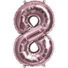 Bexiga Balão Metalizado 16 Polegadas 40cm Rosé Gold Número 8 Bexiga Balão Metalizado 16 Polegadas 40cm Rosé Gold Número 8