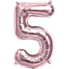 Bexiga Balão Metalizado 30 Polegadas 75cm Rosé Gold Número 5 Bexiga Balão Metalizado 30 Polegadas 75cm Rosé Gold Número 5