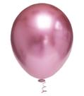 Bexiga Balões Metalizado Platino Nº 5 Rosa - 25 Unid