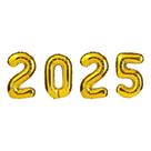 Bexiga Balões Metalizados Kit 2025 40cm Dourado Ano Novo