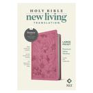 Bible Tyndale NLT, estampa grande, premium, rosa fino