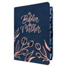 Biblia da Mulher de estudos Preta aston com abas adesivas coladas ARC capa luxo SBB