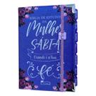 Bíblia da Mulher Sábia de Estudos 100% Glitter Lilás com Abas adesivas e Harpa + Elástico