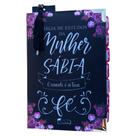 Bíblia da Mulher Sábia de Estudos Preta Fé com Abas adesivas + marca páginas