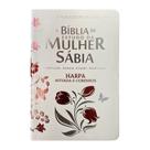 Bíblia Da Mulher Sábia Full Color C/ Harpa - Tulipa Branca - Fita De Marcação