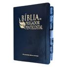 Biblia de estudo do Pregador pentecostal média preta com Abas aplicadas ARC