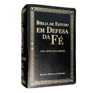 Bíblia de estudo em defesa da fé capa de luxo preta arc com índice