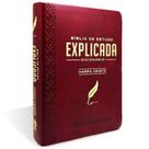 Biblia de estudo explicada m - rc luxo harpa vinho - CPAD