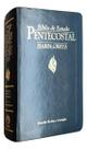 Biblia de estudo pentecostal com harpa cristã média arc preta cpad
