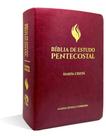 Bíblia de estudo pentecostal media luxo com harpa cristã vinho almeida revista e corrigida versão arc jfa