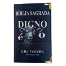 Biblia Digno é o cordeiro com borda dourada ARC com Harpa capa dura acolchoada