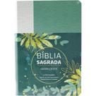 Bíblia Grande Harpa Cristã Popular Letra Gigante Floral Verde/Branco