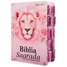 Bíblia Hipergigante ARC - Com Índice Abas Adesivas - Leão Flores Rosé