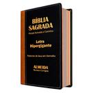 Bíblia Hipergigante - Caramelo e Preta ARC - João Ferreira de Almeida - Harpas -Com Índice por Cores